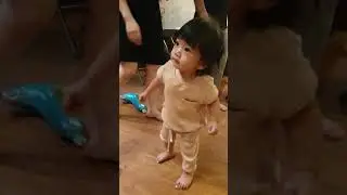 My little daughter dancing for the first time