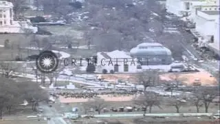 Pennsylvania Avenue and the Capitol prior to the presidential inaugural parade of...HD Stock Footage