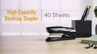 Bostitch Antimicrobial Flat Clinch Stapler, 40 Sheets, Full Strip