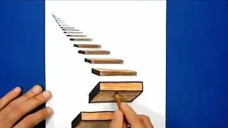 How to Draw a 3D Stair | 3d Stair Drawing | stairs drawing illusion | #drawing