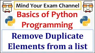 Python program to remove duplicate elements from a list | Python 3 Programming for Beginners Course