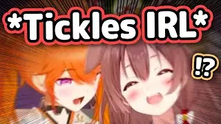 Kiara Tickles Korone IRL and Korone Loses Her Mind【Hololive】