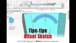 #tutorial #solidworks Cara cepat membuat sketch dengan offset entities pada SOLIDWORKS