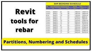 Revit structure | Rebar Partitions Numbering and Schedules