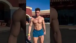bodybuilder / showing his pumped muscle 