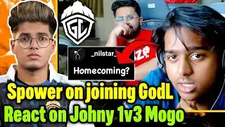 Spower on joining Godlike 😳 React on Jonathan 1v3 Mogo 🇮🇳