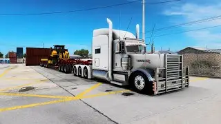 American Truck Simulator | Hauling Heavy Equipment from Mexico to Idaho Crossing Border & Refuelling