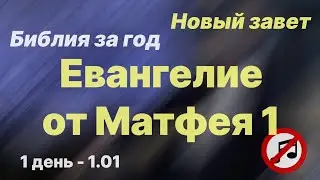 Библия за год | без музыки | день 1 | Евангелие от Матфея 1 глава | план чтения Библии 2022