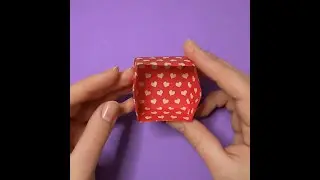 Коробочка с сердечками ❤ Простое оригами своими руками #shorts Easy Origami Box