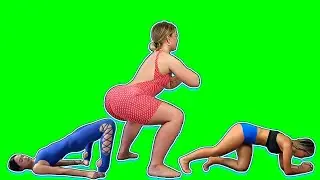 SEXY BIG BOOTY STRETCH WORKOUT IN BIKINI GREEN SCREEN FOOTAGE