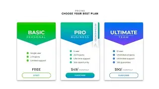 Unlocking Creativity: Responsive and Modern Pricing Table UI Design in Pure CSS