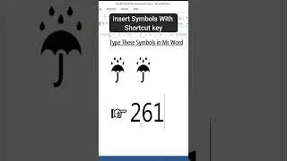 Umbrella symbol in ms word | symbols in word | #shorts