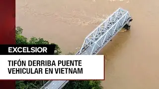 Derrumbe de un puente en Vietnam cuando iban a atraversarlo