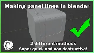 2 ways to create non destructive panel lines in blender 3d. Super quick and easy tutorial!