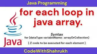 for each loop in java array. #java