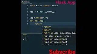 Flask App || Hello World App || Flask Basic || 30 Second Tutorial || Python Programing || Code Short