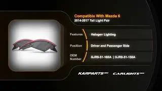 For Mazda 6 2014-2017 Tail Light Driver and Passenger Side Pair | Halogen | CAPA