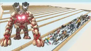 ESCAPE FROM JET GOLEM - LAST SURVIVOR - ZIGZAG COURSE - Animal Revolt Battle Simulator