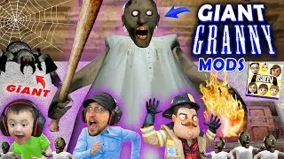 GIANT GRANNY MOD + TINY GRANNY STARTS FIRE (FGTEEV Skit / Gameplay)