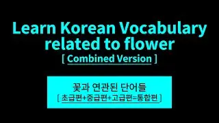 Learn Korean Vocabulary Related To flower: Basic Korean Words for Study Hangul Alphabet Language