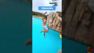 How different ordinary people do cliff jumping 😵 in swimming pool 