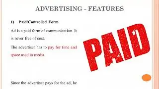 1 - Concept and Features of Advertising