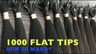 HOW TO MAKE 1000pcs FLAT TIPS HAIR? Keratin Hair Extensions DIY, Prebonded Hair Extensions