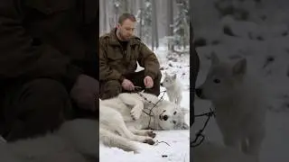 The touching story of a man rescuing an injured white wolf