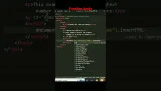 Function Apply |JavaScript Apply | JavaScript function apply | #shorts #function