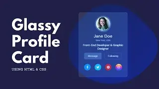 Real Glassmorphism profile card UI  design using HTML & CSS