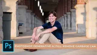 Photoshop Generative AI Fill: Remove Garbage Can