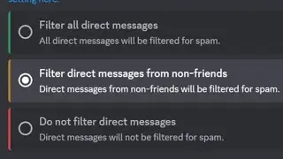 Enable Discord DM Spam Filter