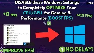 DISABLE these Windows Settings to Completely OPTIMIZE Your CPU/GPU  for Gaming (BOOST FPS) 🔧✅