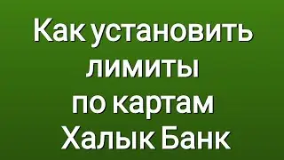 Как установить лимиты по картам Халык Банк