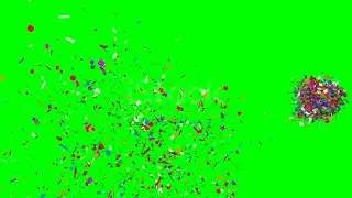 confetti explosion loopable colorful party green screen