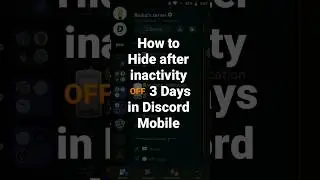 How to Hide after inactivity 📴 3 Days in Discord Mobile #roduz #discord #hide #inactivity #howto