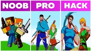 ⚒️ Steve and Alex 💜 NOOB VS PRO VS HACKER VS GOD | PIXEL Minecraft ART