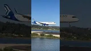 Aegean A321NX arrival at Corfu from Anna Apartments Balcony #corfu #airbus #A321 #neo #landing #view