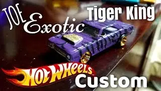 Tiger King Joe Exotic Hot Wheels Custom with Gold Rims and 24k Gold Flake!