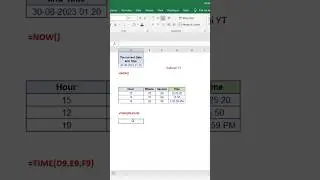 NOW & TIME Functions in Excel | #shorts | #kallanaiyt