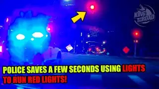 POLICE saves a few seconds USING LIGHTS TO RUN RED LIGHTS! Bad Drivers series