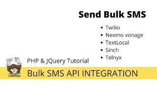 Send bulk sms Using Twilio, Nexmo vonage, TextLocal, Sinch & Telnyx Apis in PHP