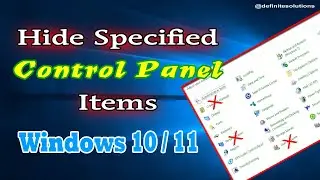 How to Hide Specified Control Panel Items in Windows 10 | Hide Specific Control Panel Items