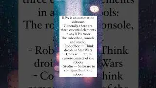 Fact #1 about RPA (Robotic Process Automation)