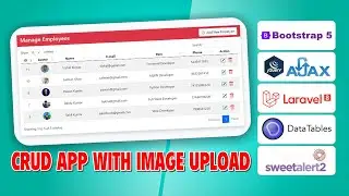 CRUD App With Image Upload Using Laravel 8, jQuery - Ajax, Bootstrap 5, DataTable & SweetAlert