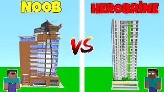 NOOB VS HEROBRİNE (Gökdelen Yapımı) - Minecraft