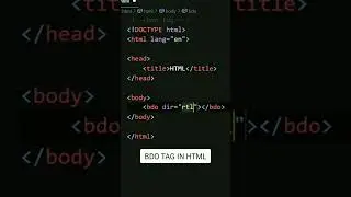 Html bdo tag | HTML #programming #html