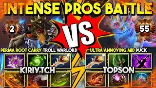 INTENSE PROS BATTLE | PERMA ROOT ATK TROLL WARLORD VS. ULTRA ANNOYING SKILL MID PUCK | 7.35b DOTA 2