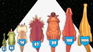 Dinosaur Battle: Merge & Fight - Level Up Dinosaur Max Level Gameplay (Dino Evolution Run)