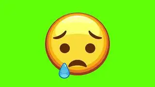 Crying Face Hat Emoji | Green Screen  | Emoji | Stock Footage